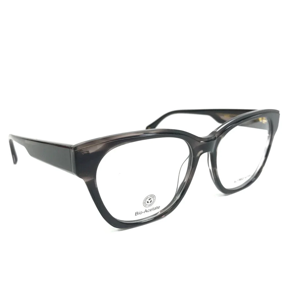 Alfred Kerbs Eyeglasses Frames MIO BK Black Gray Marble Horn Full Rim 54-16-135